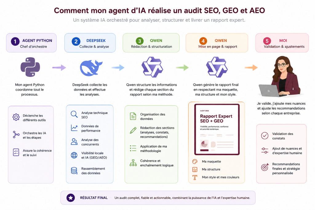 Exemple du workflow par étapes de mes intelligences artificielles 